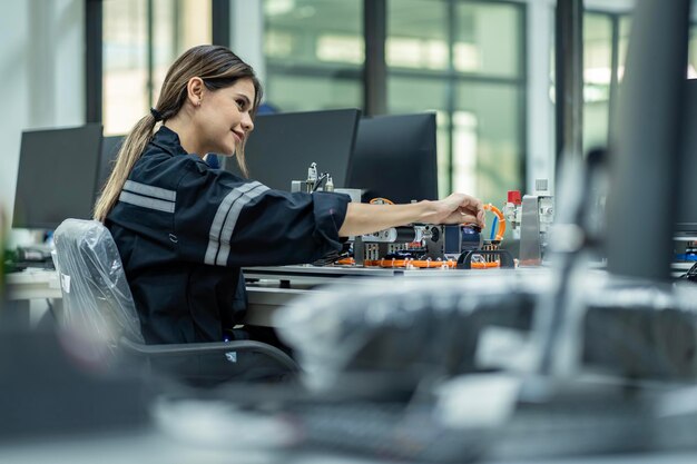 Mujeres ingenieras del equipo practicando mantenimiento Cuidando y practicando mantenimiento