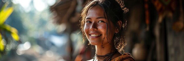 Mujeres jóvenes asiáticas sonrientes sosteniendo una imagen de fondo indonesia