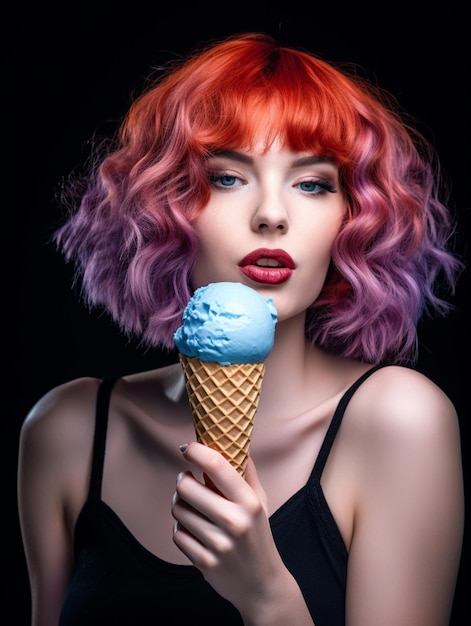 mujeres jóvenes comiendo el helado