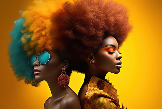 mujeres en peinados de moda afro