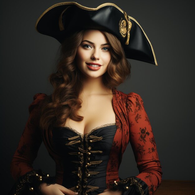 Foto mujeres piratas muy hermosas con traje.