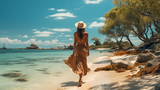 mujeres en una playa