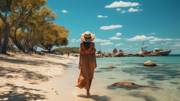 mujeres en una playa