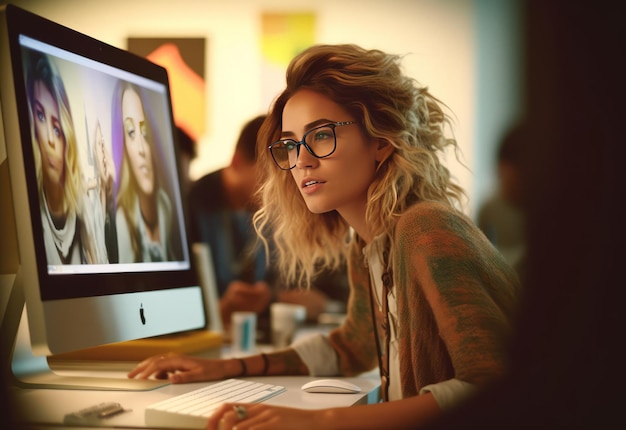 Foto mujeres que trabajan en oficinas