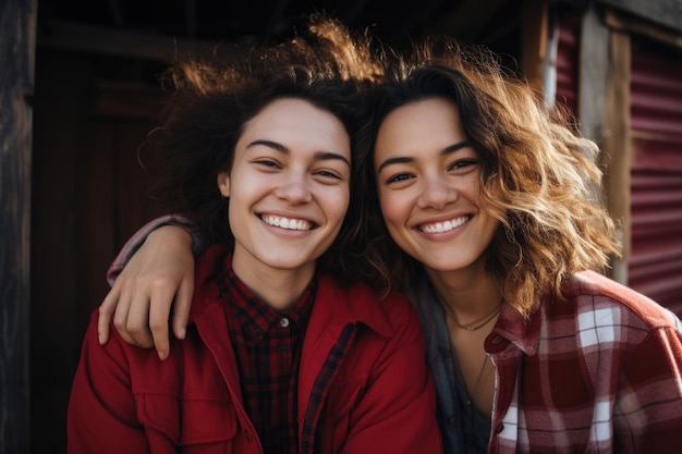 Foto mujeres sonrientes posando para la foto