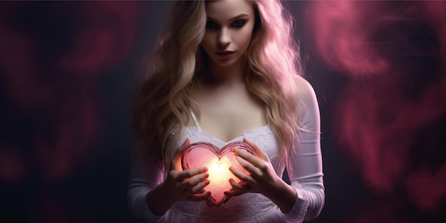 mujeres tocando corazon