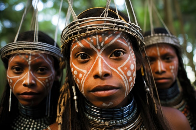 Foto mujeres de la tribu amazónica