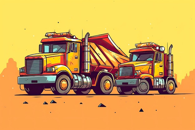 Muldenkipper-Illustration Transportillustration Generative KI