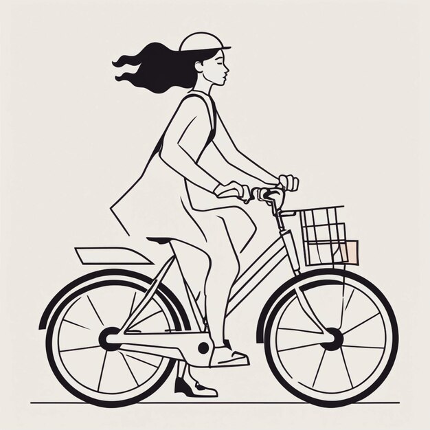 Foto mulher a andar de bicicleta