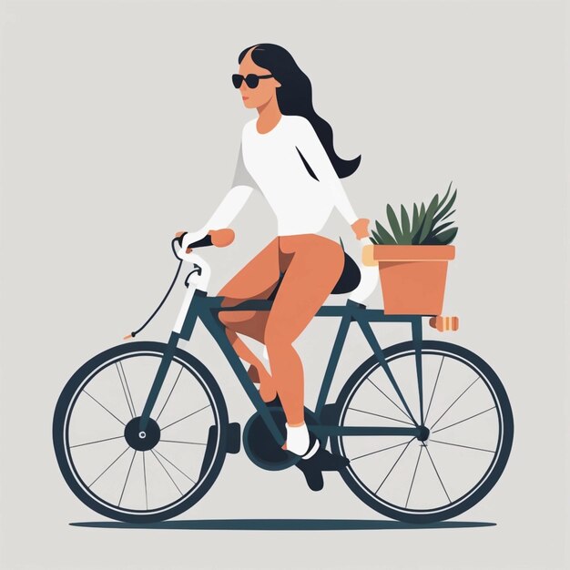 Mulher a andar de bicicleta