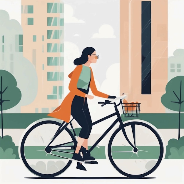 Mulher a andar de bicicleta