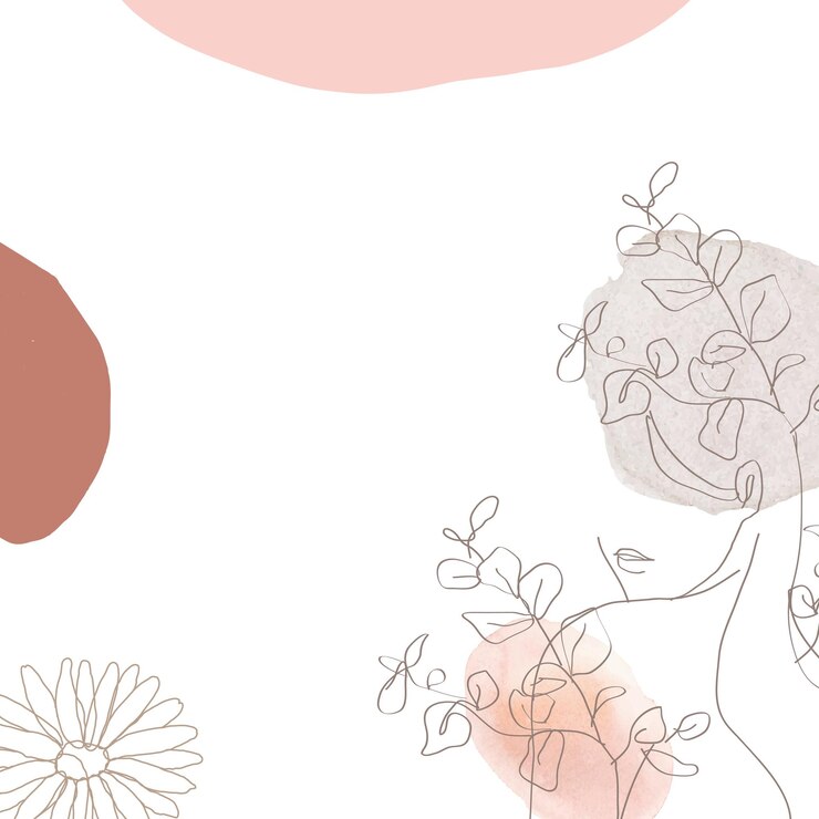 Foto mulher abstrata pastel fundo png mulher transparente e arte de linha de flores