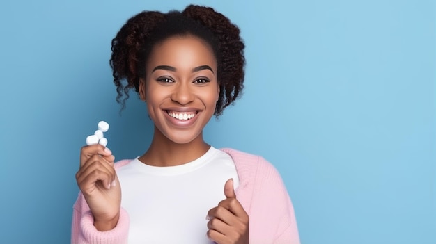 Mulher afro-americana irradia confiança com tranças celebrando o Contrato de Nascimento