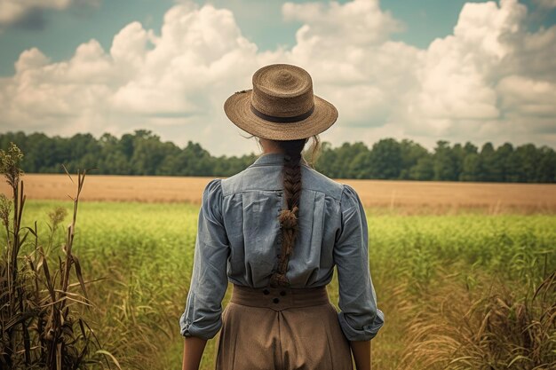 Foto mulher agricultora americana generate ai