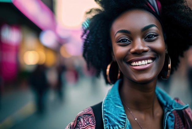 Mulher alegre sorrindo IA generativa