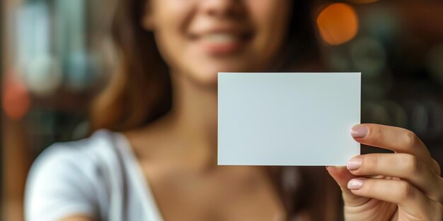 Mulher asiática entusiasmada segurando um modelo de cartão de crédito para transação de dinheiro olhando para o espaço de cópia vazio sobre um fundo amarelo isolado menina sorridente feliz segurando a mão compra de pagamento e conceito financeiro