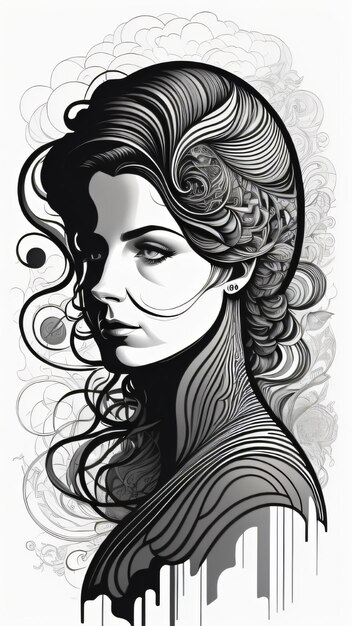 Mulher bela imagem de senhora imagem de menina ilustração arte digital artes retrato feminino