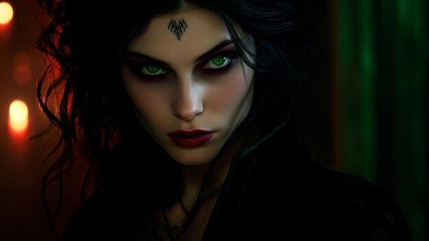 mulher bonita com olhos verdes