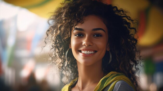 Foto mulher brasileira feliz