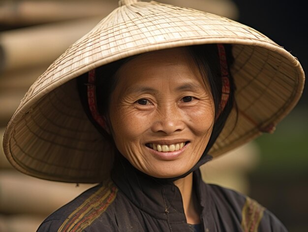 Foto mulher chinesa sorridente