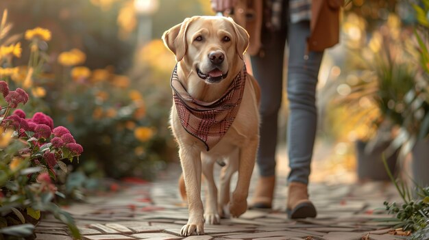 Foto mulher com canídeos caminhando com cão de companhia carnívoro na calçada
