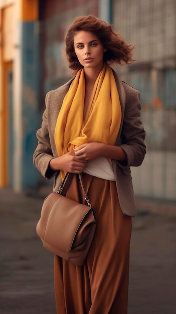 Mulher com maquete de bolsa