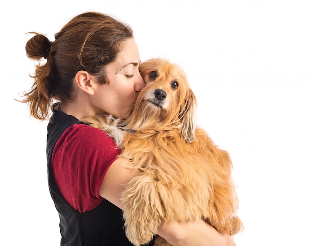 Mulher com seu cachorro