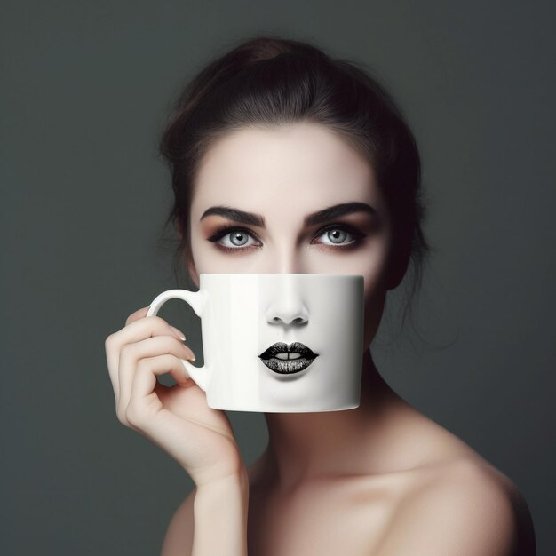 Mulher com uma chávena de café