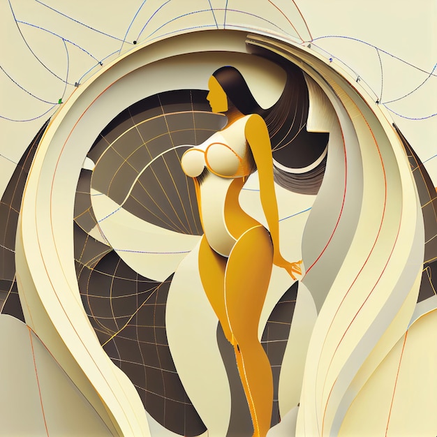 Mulher como uma ilustração abstrata feita com Generative AI