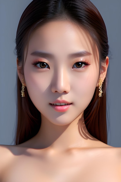 Mulher coreana muito bonita Anúncios comerciais de beleza coreana