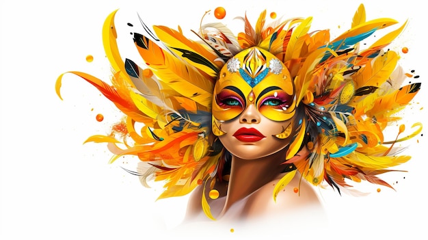 Mulher dançarina de carnaval brasileira no carnaval brasileiro para celebração Generative ai