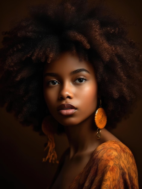 Mulher de beleza afro generativa ai