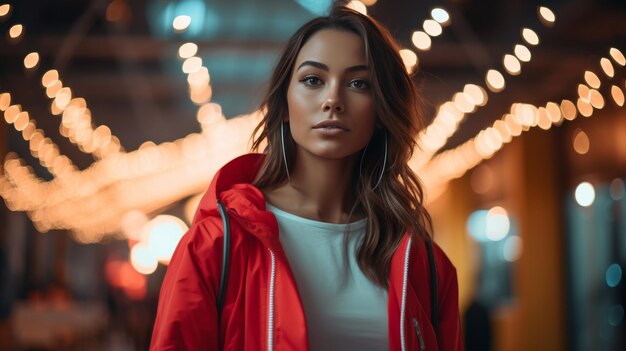 Mulher de cabelo longo usando um casaco