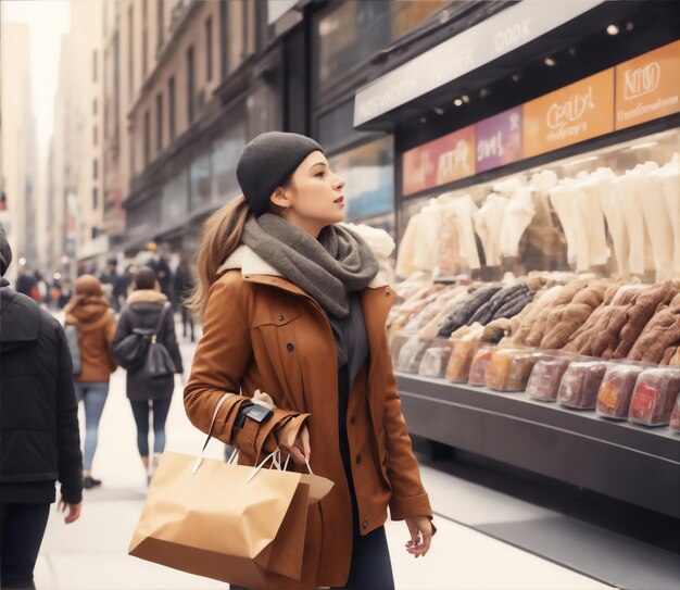 mulher de compras