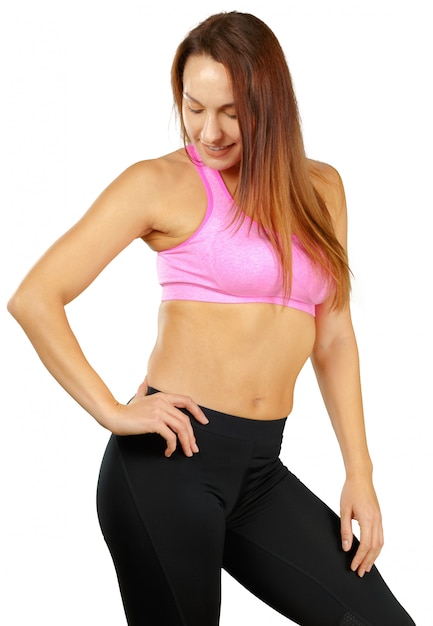 Foto mulher de fitness em branco