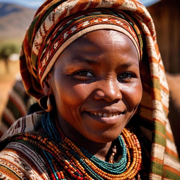 Foto mulher de lesotho de lesotho cidadã nacional típica