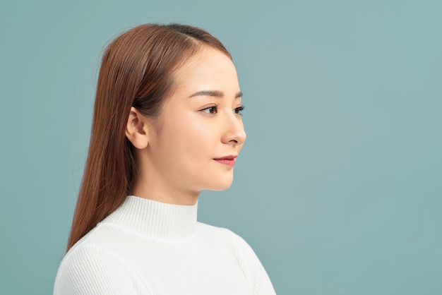 Mulher de negócios bonita asiática jovem fechar o retrato.