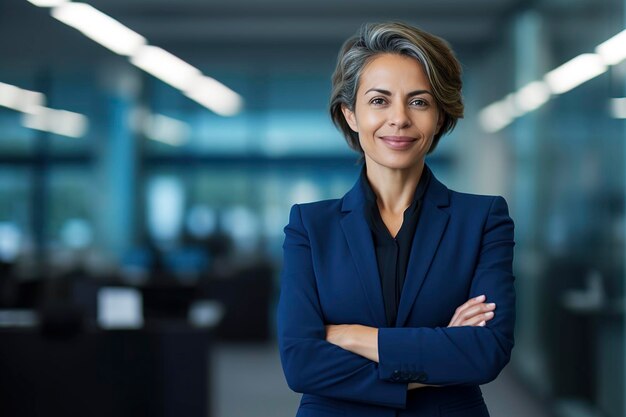 Mulher de negócios Ceo em pose de braços cruzados de escritório