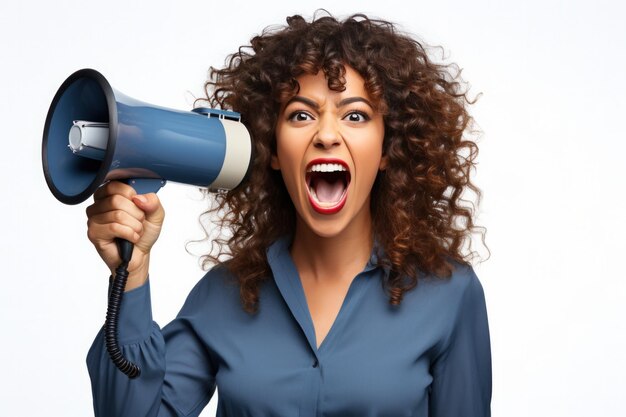 Foto mulher de negócios com megafone