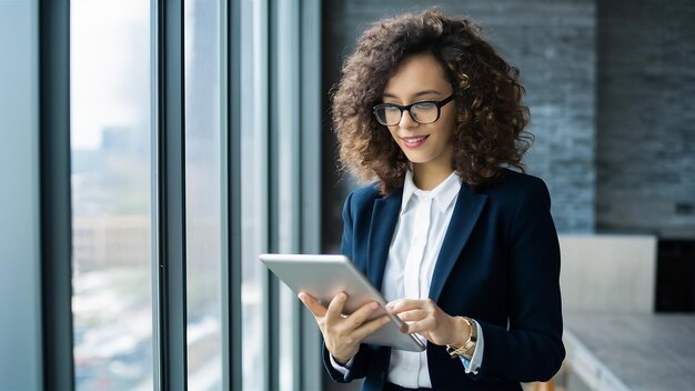 Mulher de negócios com tablet.