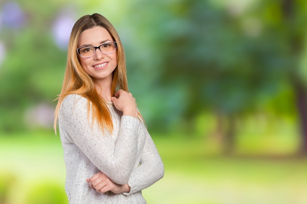 Mulher de negócios em copos