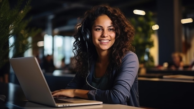 Foto mulher de negócios em uma chamada telefônica em um escritório ia generativa