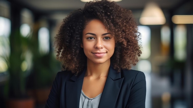 Mulher de negócios moderna posando no conceito de negócio de escritório