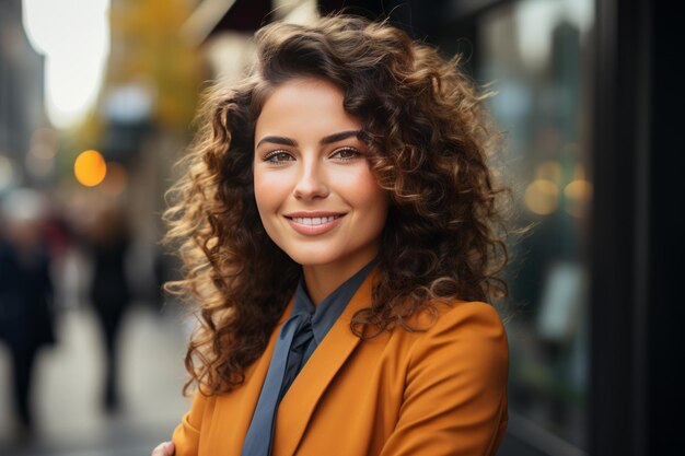 mulher de negócios profissional cores de arte pop feliz confiante positiva feminina