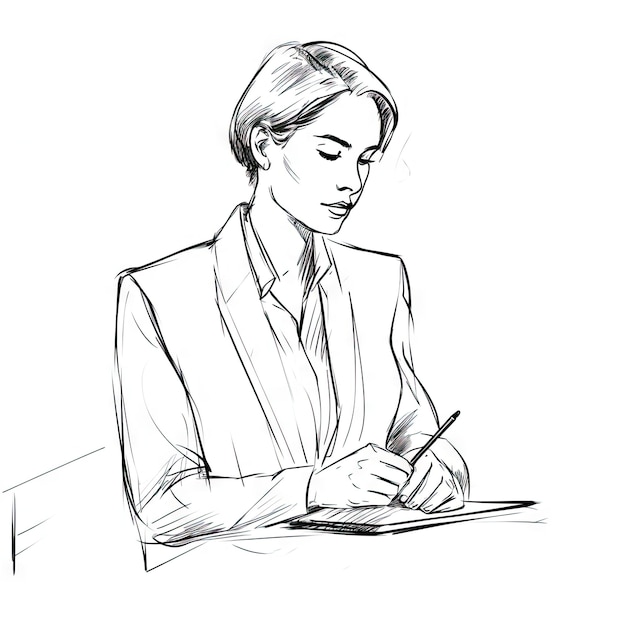 Mulher de negócios profissional usando tablet digital
