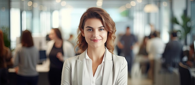 Foto mulher de negócios sorridente em escritório moderno