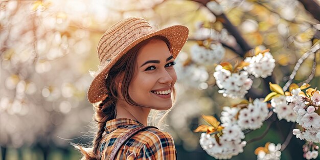 Foto mulher desfrutando da primavera