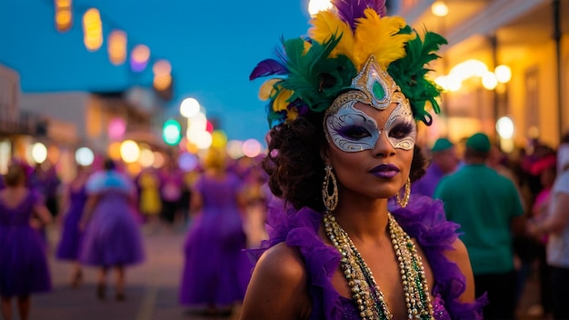 Mulher do carnaval feliz e colorida