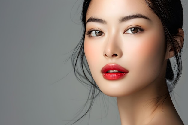 Mulher do Leste Asiático com Maquiagem Natural