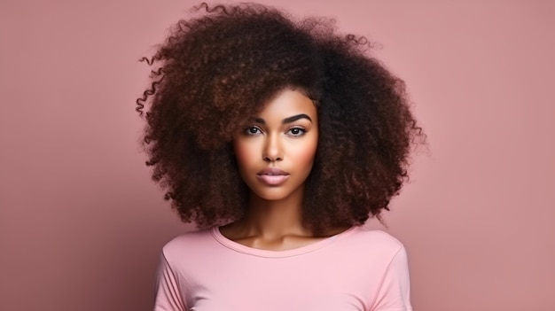 Mulher elegante com ai generativa posando afro